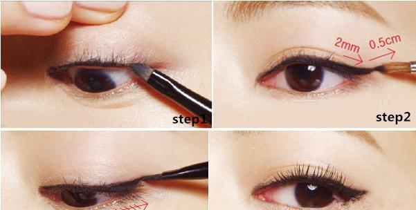 韩式大眼睛化妆技巧，猫眼线等眼线画法，眼妆技巧